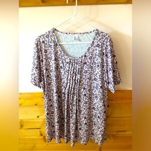 Short sleeve top pink and black